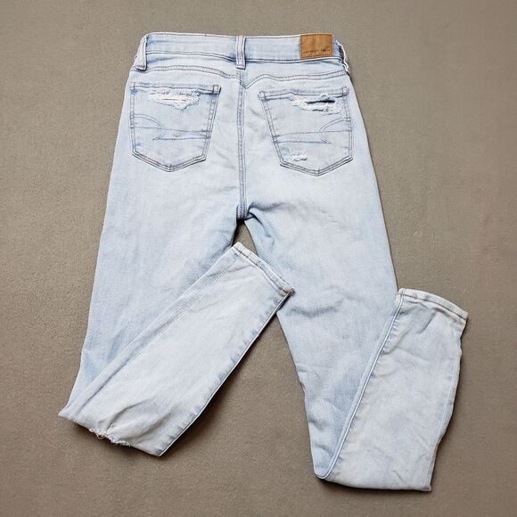 American Eagle next level Stretch Size 0 regular Hi-Rise distressed Jegging - Picture 11 of 16